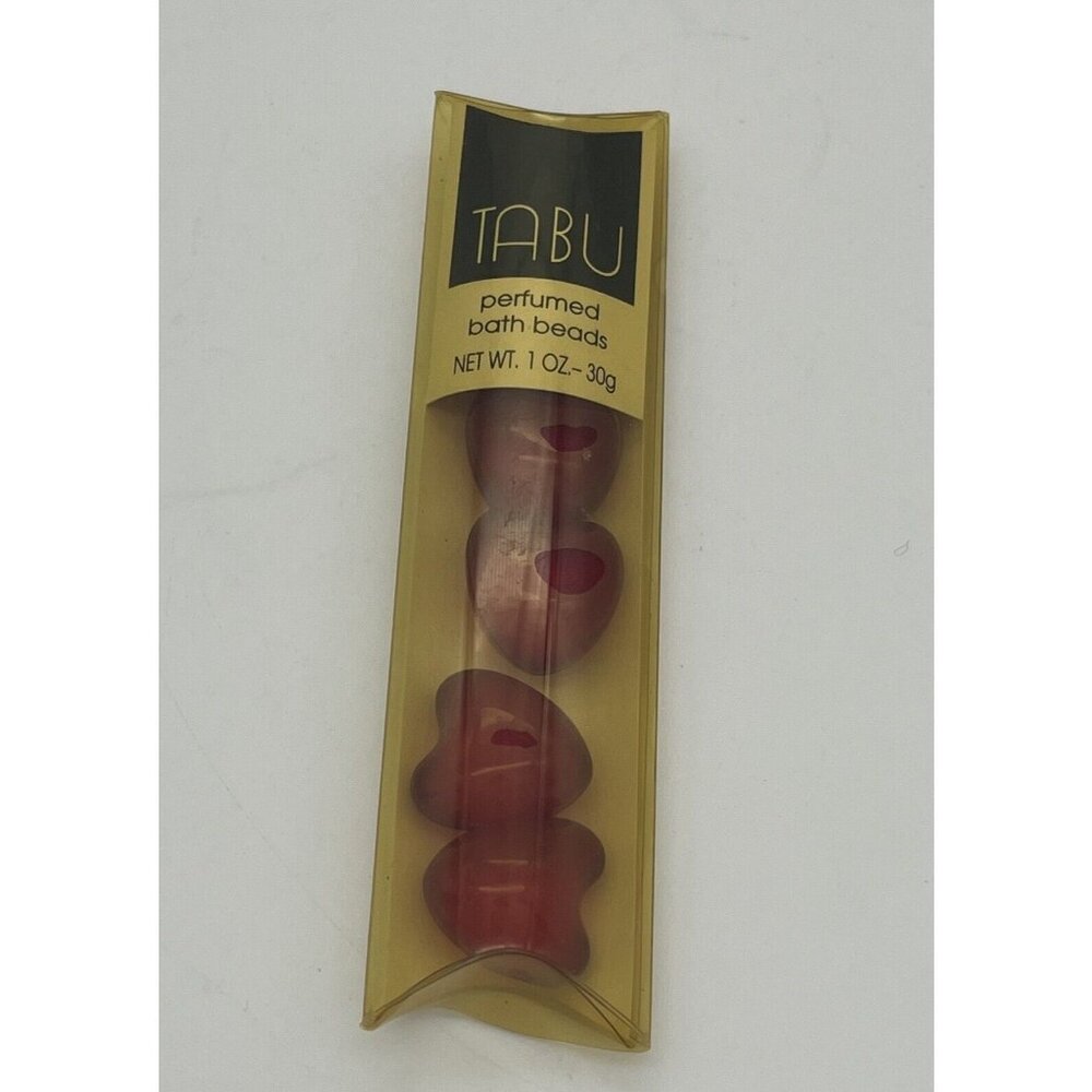Vintage Tabu Perfumed Bath Beads Red Heart Net Wt. 1 oz /30g NIP